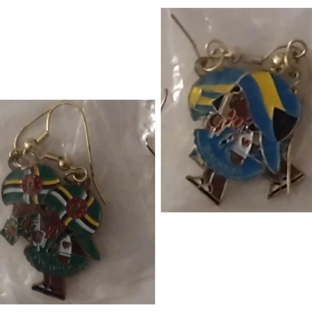 Island flag earrings- girl